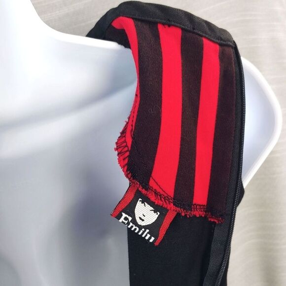 Emily The Strange Rare Vintage Y2K Black & Red Goth Dress Sample Medium Large - Picture 10 of 14